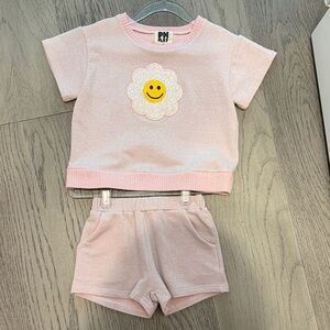 PN Kids Pink Matching Set with Smiley Flower